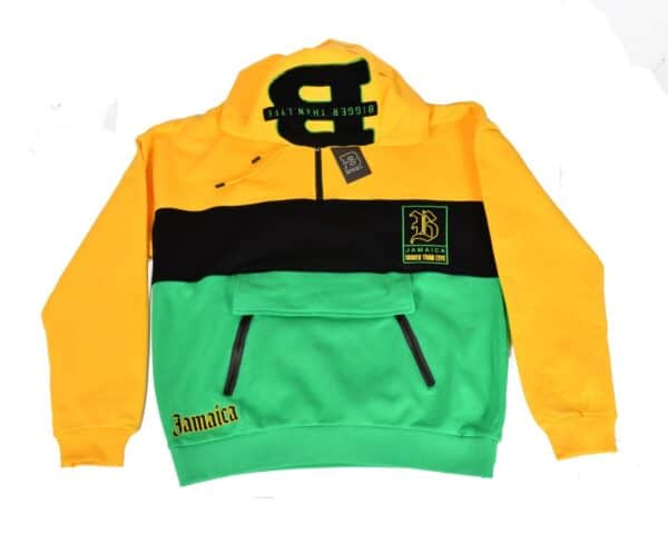 Bigger Than Lyfe Hoodie Yellow, Black and Green